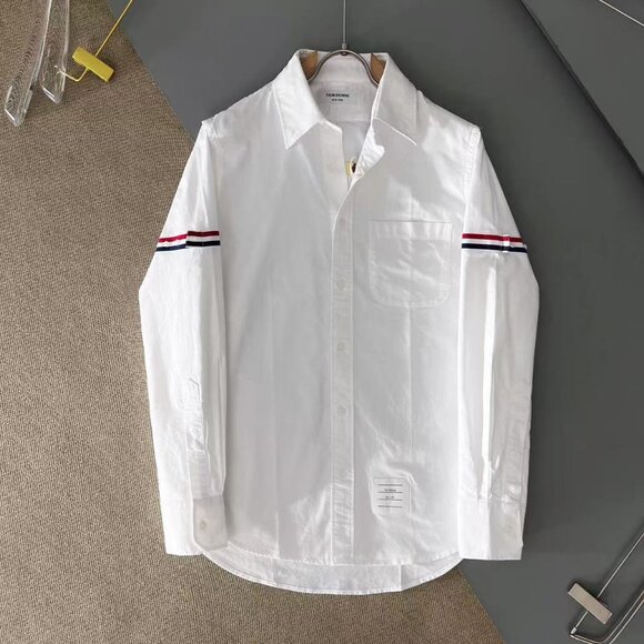 Thom Browne OXFORD ARMBANDS CLASSIC ROUND COLLAR SHIRT Size：2 - Picture 1 of 5